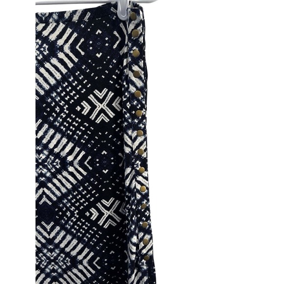 Rachel Pally Women's Geometric Print Front Slit Maxi Skirt Navy Blue Size Medium - Picture 7 of 16